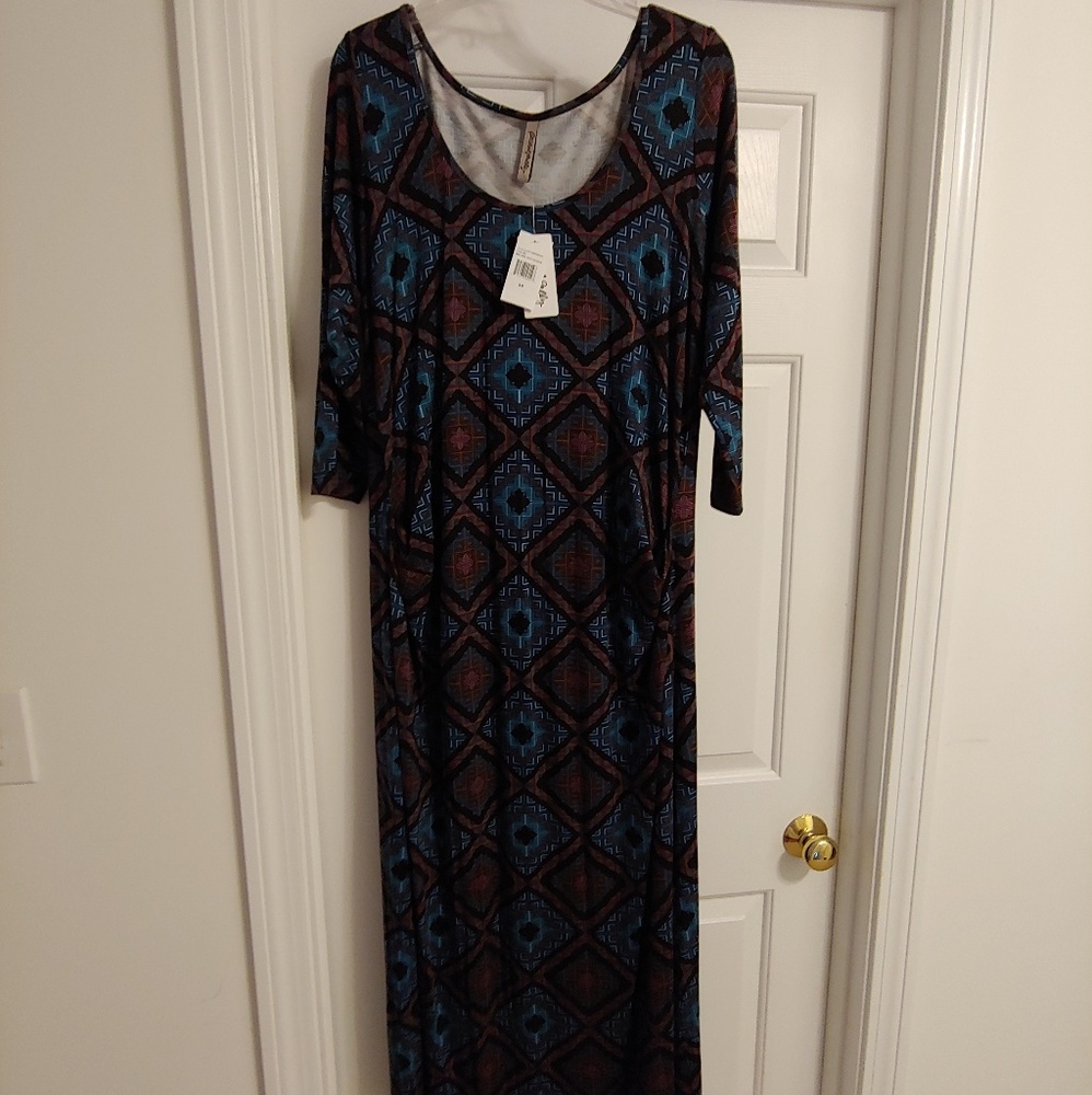 Rachel Pally Plus Maxi Dress-Mallard Deco Squares